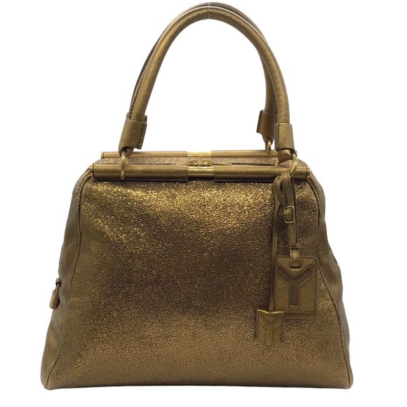 Yves Saint Laurent Gold Metallic Leather Medium Majorelle Shoulder Bag - Picture 1 of 7